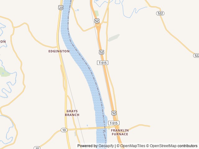 Map of Franklin Furnace / Ohio River KOA Journey location at Franklin Furnace, OH, United States