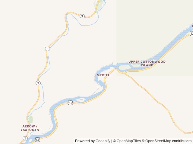 Map of Mckay's Bend Recreation Site location at Cottonwood, ID, United States