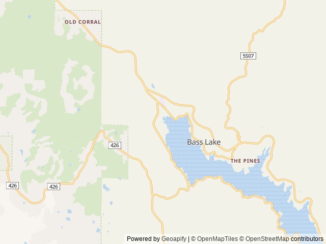 Map of Recreation Point location at Bass Lake, CA, United States