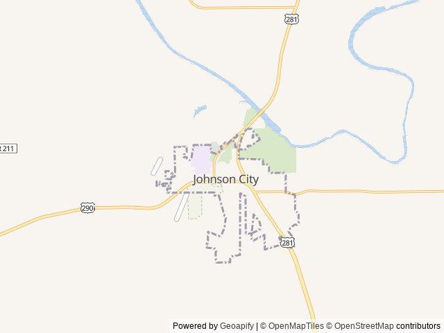 Map of Johnson City RV Park location at Johnson City, TX, United States