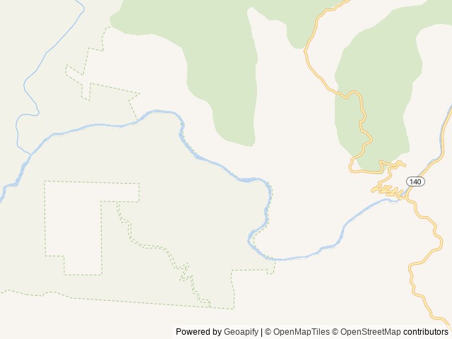 Map of Willow Placer Campground location at Mariposa, CA, United States