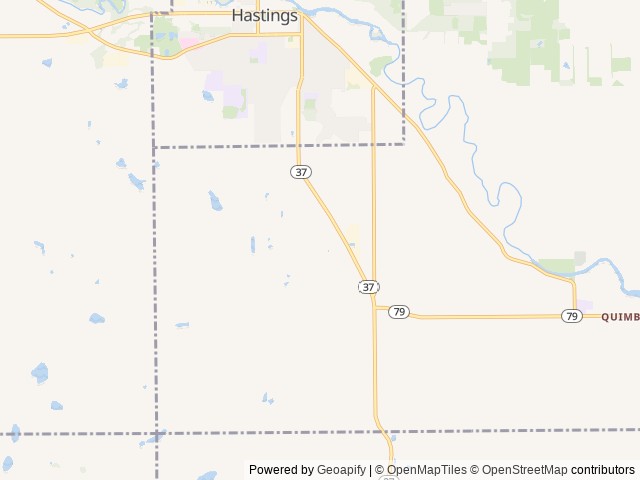 Map of Winding Creek Camp location at Hastings, MI, United States