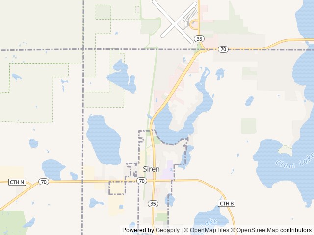 Map of Syren RV Resort location at Siren, WI, United States