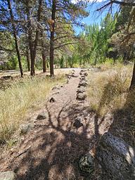 A campground footpath