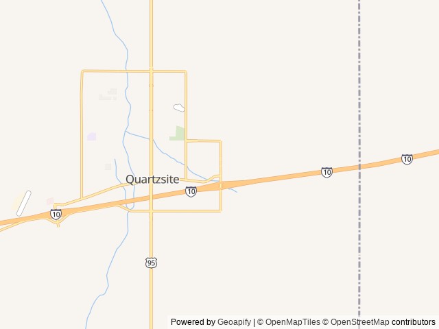 Map of Quartzsite RV Resort location at Quartzsite, AZ, United States