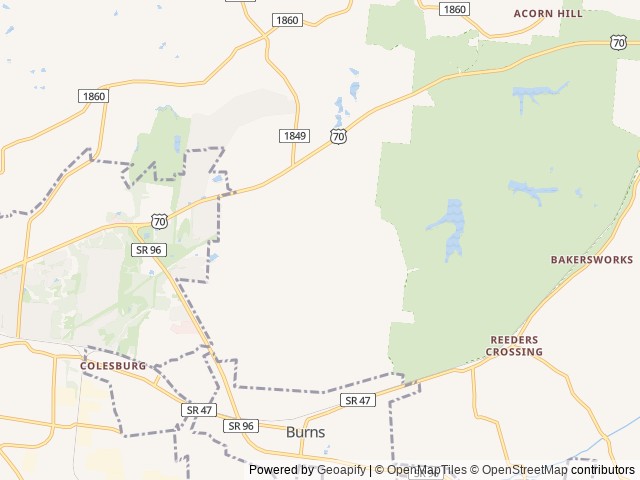 Map for Homey, Aesthetic Apartment-Style Living RV! near Burns, TN