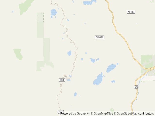 Map of Packsaddle location at Nevada City, CA, United States