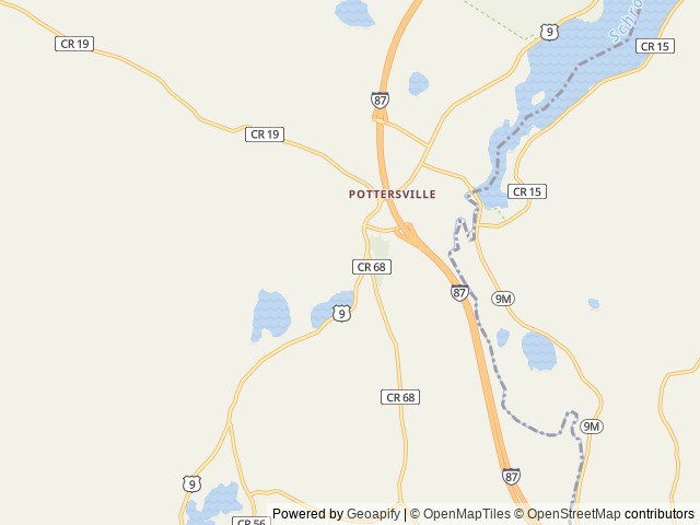 Map of Smoke Rise Campground location at Pottersville, NY, United States