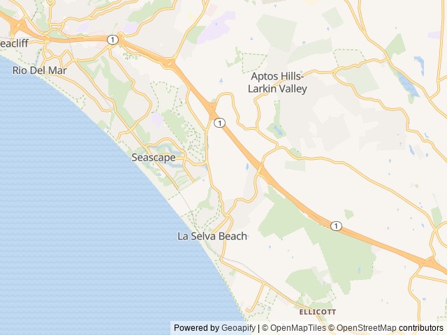 Map of Paradise Gardens location at Watsonville, CA, United States