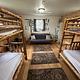 historic forest service tool shed converted into a bunkhouse.