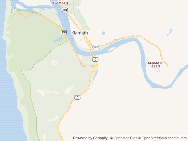Map of Cher'ere Campground and RV Park location at Klamath, CA, United States