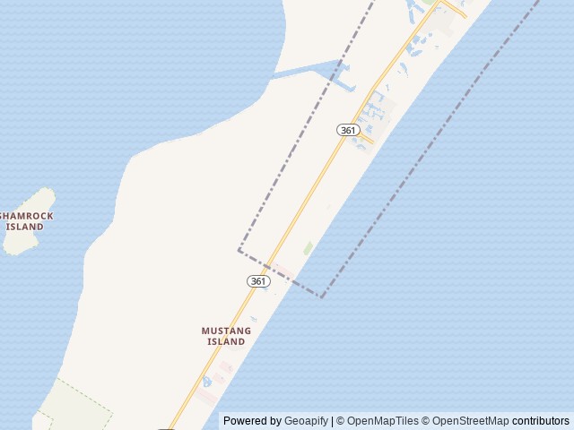 Map of Gulf Waters Beach Front RV Resort location at Taft, TX, United States