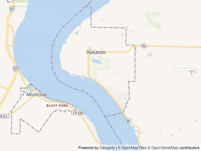 Map of Camp Nauvoo location at Nauvoo, IL, United States