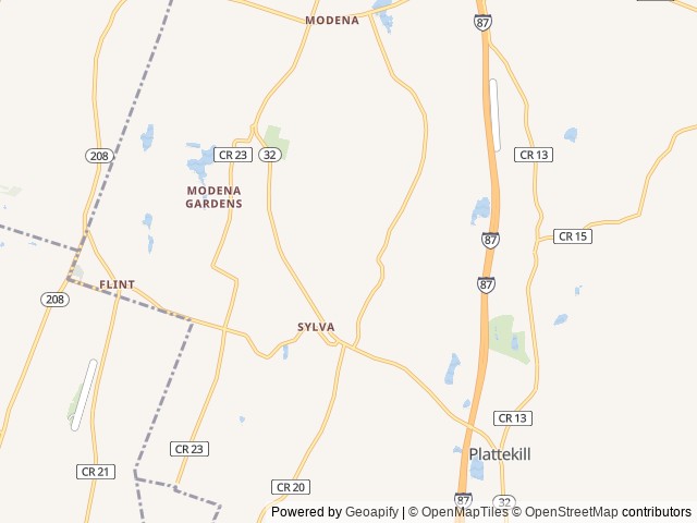 Map of New York City North / Newburgh KOA location at Plattekill, NY, United States