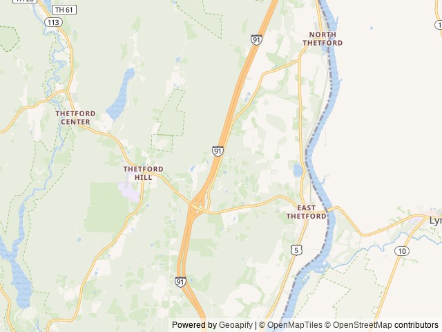 Map of Rest N' Nest Campground location at Thetford, VT, United States