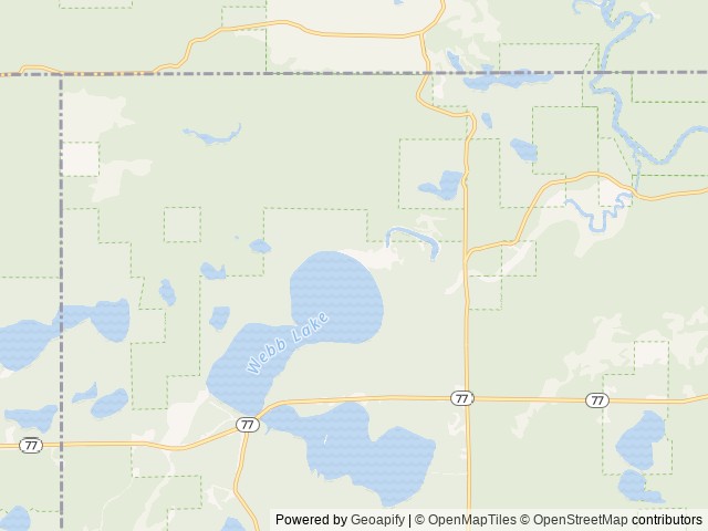 Map of Oak Ridge Inn & Campground location at Webb Lake, WI, United States