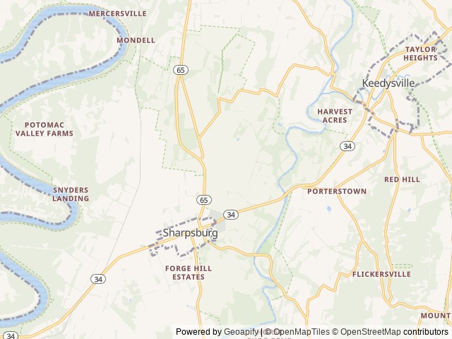 Map of Rohrbach Group Campground location at Sharpsburg, MD, United States