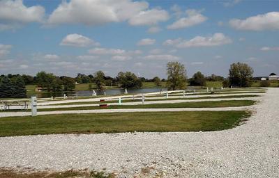 Premium waterview pull-thru RV campsite at Adventure Bound Kamp Modoc