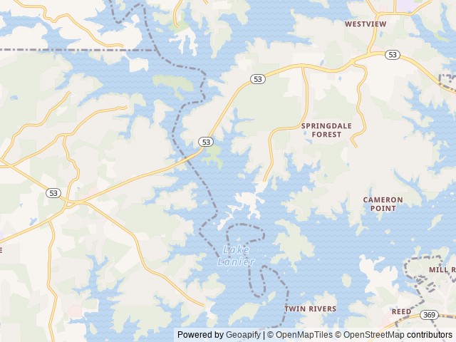 Map of Little Hall Shelter (GA) location at Gainesville, GA, United States