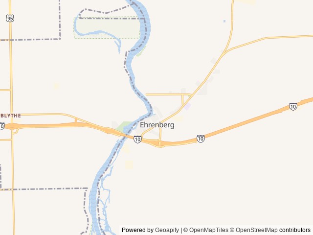 Map of Arizona Oasis RV Resort location at Ehrenberg, AZ, United States