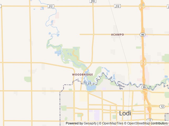 Map of Lodi Elks Lodge #1900 location at Woodbridge, CA, United States