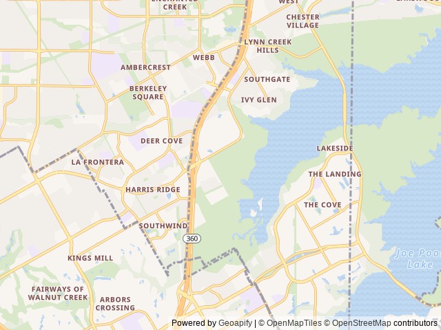 Map of Loyd Park location at Benbrook, TX, United States