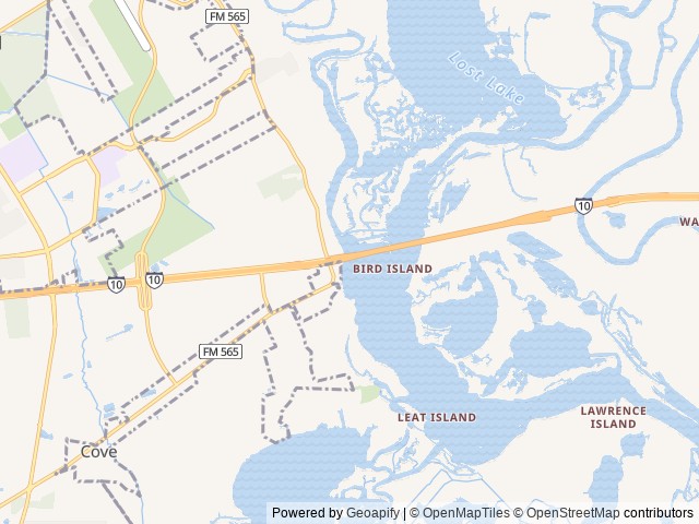 Map of Lost River RV Park location at Baytown, TX, United States