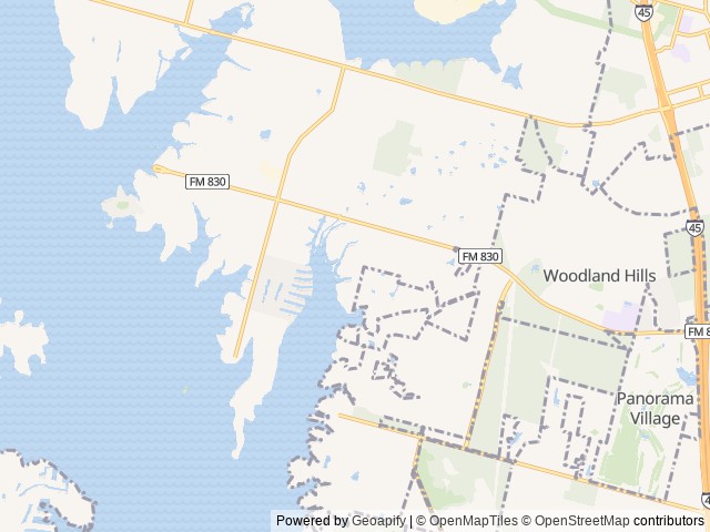 Map of Thousand Trails Lake Conroe location at Willis, TX, United States