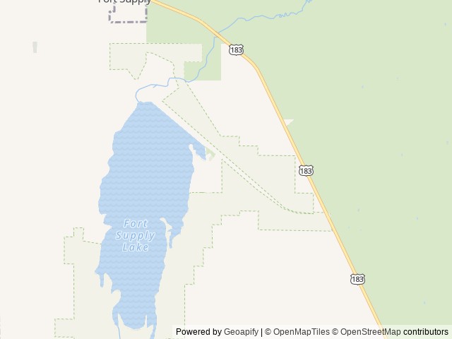 Map of Beaver Point location at Fort Supply, OK, United States