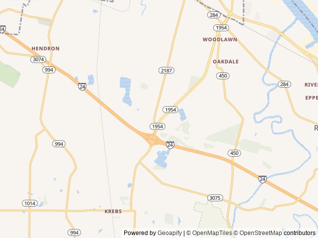 Map of Duck Creek RV Park location at Paducah, KY, United States