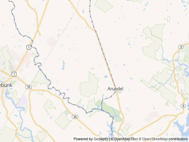 Map of Red Apple Campground location at Kennebunkport, ME, United States