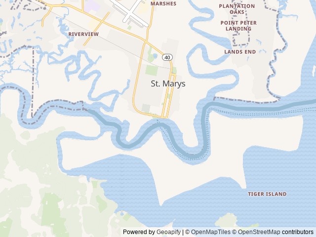 Map of Cumberland Island National Seashore Camping Permits location at St. Marys, GA, United States