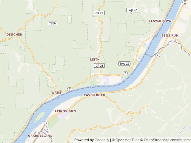Map of Leith Run location at New Matamoras, OH, United States