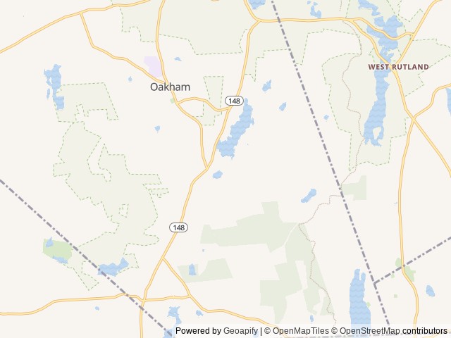 Map of Pine Acres Family Camping Resort location at Oakham, MA, United States