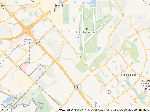 Map of Space City Ellington location at Webster, TX, United States