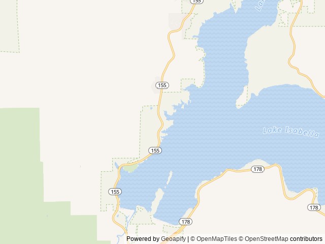Map of Hungry Gulch location at Kernville, CA, United States