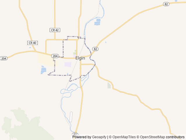Map of Hu-Na-Ha RV Park location at Elgin, OR, United States
