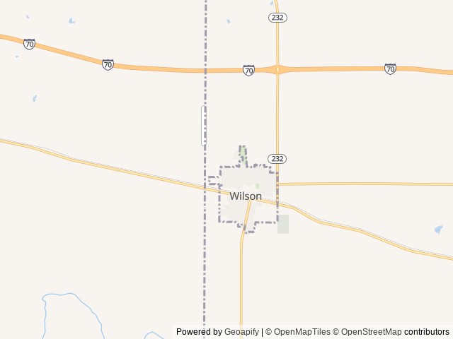 Map of Wilson RV Park location at Wilson, KS, United States