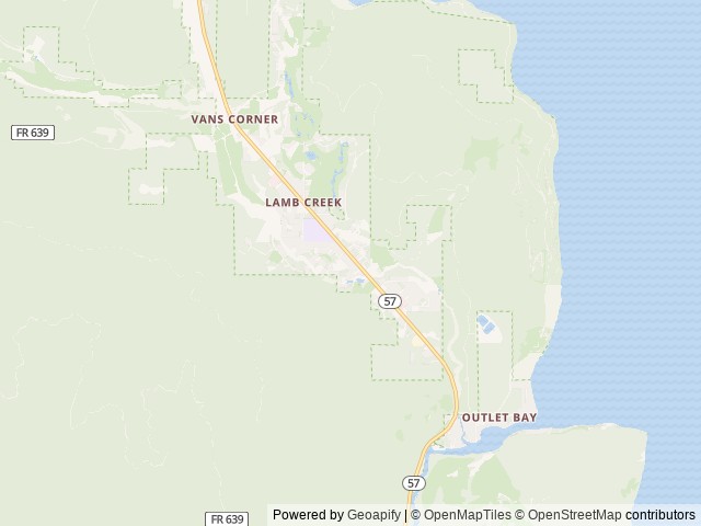 Map of Outlet at Priest Lake location at Priest River, ID, United States