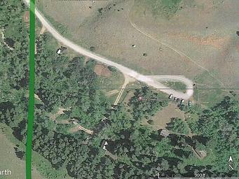 Satellite photo of Bear Creek Campground, Cabins and Trailhead