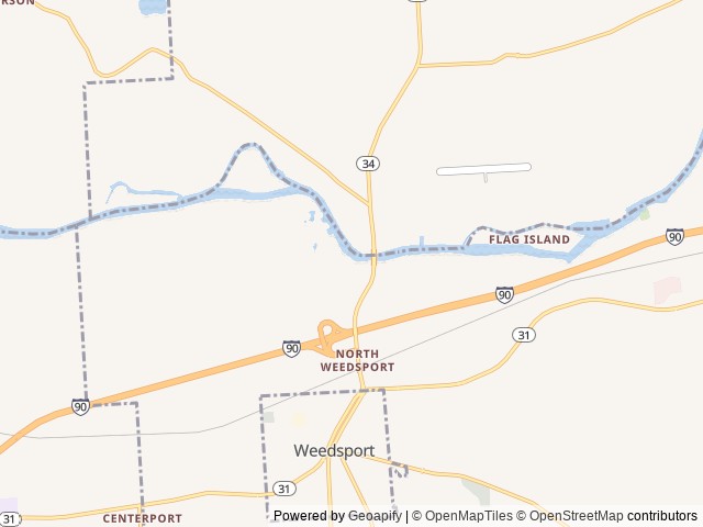 Map of Riverforest Park Campground location at Weedsport, NY, United States