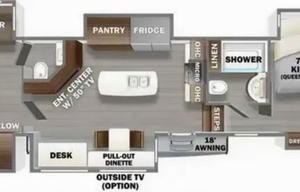 Luxury 5th wheel 2 bedrooms 1.5 baths 3 ac sleep 6