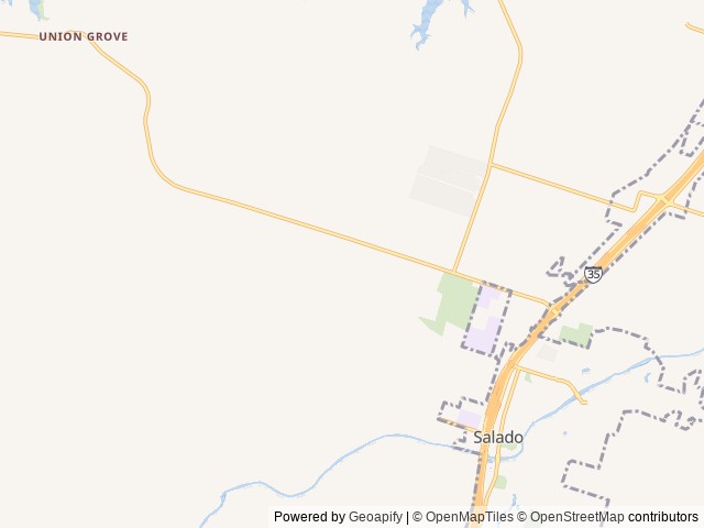 Map of Salado Sky RV Park location at Salado, TX, United States