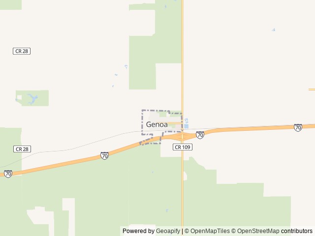 Map of Genoa RV Park location at Genoa, CO, United States