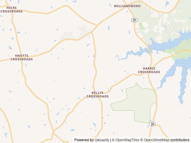Map of Greens Campground Hideaway location at Henderson, NC, United States