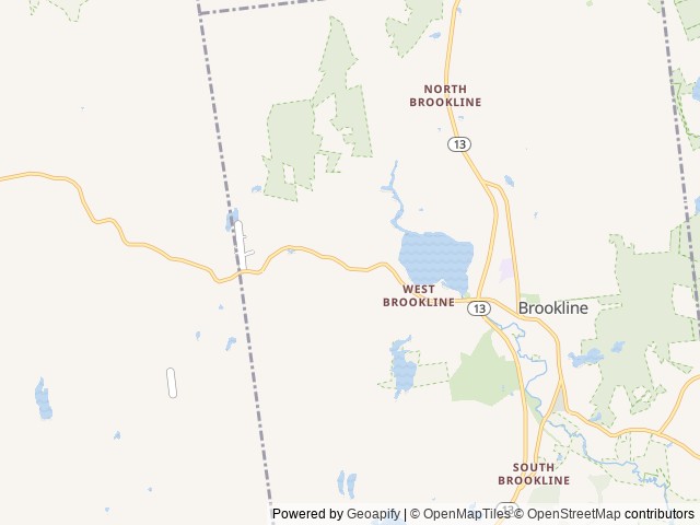 Map of Field and Stream RV Park location at Brookline, NH, United States