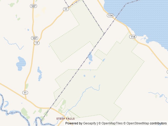 Map of Acres of Wildlife Campground location at Standish, ME, United States