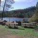 Whiskey Creek Group Picnic Area with view of the lake