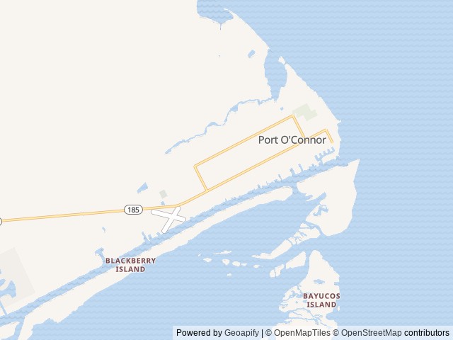 Map of Port O'Connor RV Park location at Port O'connor, TX, United States