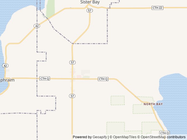 Map for Door County Campers LLC "Hemlock Hideaway" near Sister Bay, WI